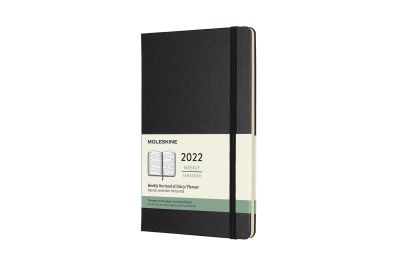 Moleskine 2022 12-Month Weekly Large Hardcover Horizontal Notebook: Black