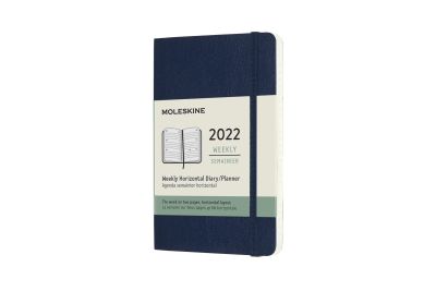 Moleskine 2022 12-Month Weekly Pocket Softcover Horizontal Notebook: Sapphire Blue