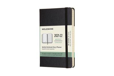 Moleskine 2022 18-Month Weekly Pocket Hardcover Notebook: Black