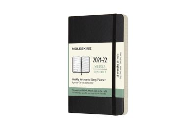 Moleskine 2022 18-Month Weekly Pocket Softcover Notebook: Black