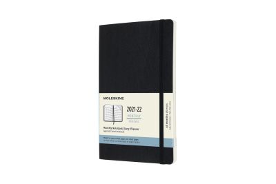 Moleskine 2022 18-Month Monthly Large Softcover Notebook: Black