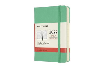 Moleskine 2022 12-Month Daily Pocket Hardcover Notebook: Ice Green