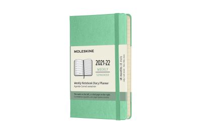 Moleskine 2022 18-Month Weekly Pocket Hardcover Notebook: Ice Green