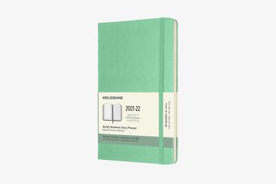 Moleskine 2022 18-Month Weekly Large Hardcover Notebook: Ice Green