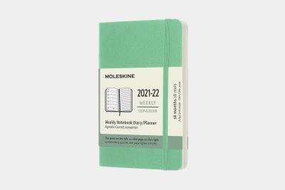 Moleskine 2022 18-Month Weekly Pocket Softcover Notebook: Ice Green