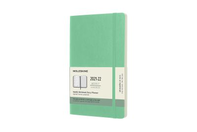Moleskine 2022 18-Month Weekly Large Softcover Notebook: Ice Green