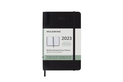 Moleskine 2023 12-Month Weekly Pocket Softcover Notebook: Black