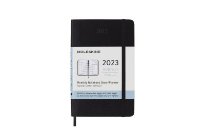 Moleskine 2023 12-Month Monthly Pocket Softcover Notebook: Black