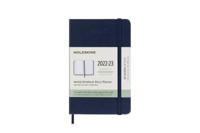 Moleskine 2023 18-Month Weekly Pocket Hardcover Notebook: Sapphire Blue
