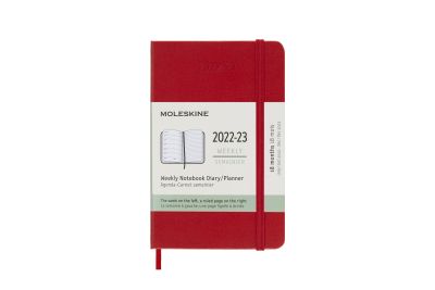 Moleskine 2023 18-Month Weekly Pocket Hardcover Notebook: Scarlet Red
