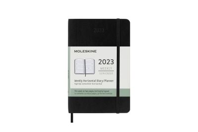 Moleskine 2023 12-Month Weekly Horizontal Pocket Softcover Notebook: Black