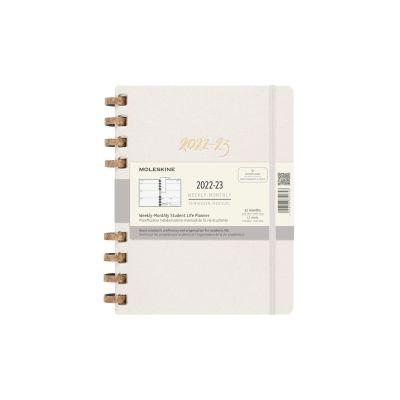 Moleskine 2023 12-Month Extra Large Student Life Spiral Planner: Remake Oyster