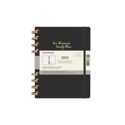 Moleskine 2023 12-Month Extra Large Life Spiral Planner: Remake Midnight