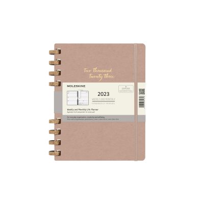 Moleskine 2023 12-Month Extra Large Life Spiral Planner: Crush Almond