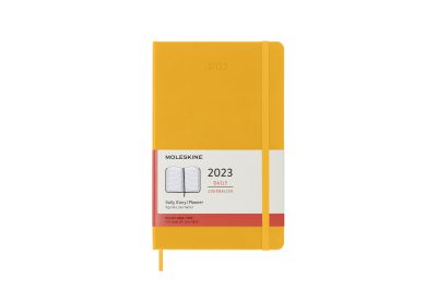 Moleskine 2023 12-Month Daily Large Hardcover Notebook: Orange Yellow