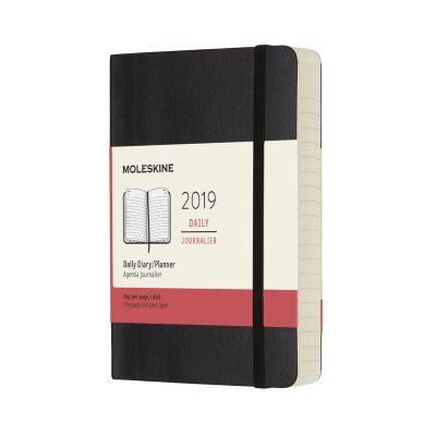2019 Moleskine Black Pocket Daily 12-month Diary Soft