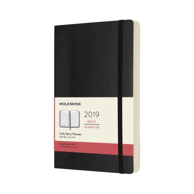 2019 Moleskine Black Large Daily 12-month Diary Soft