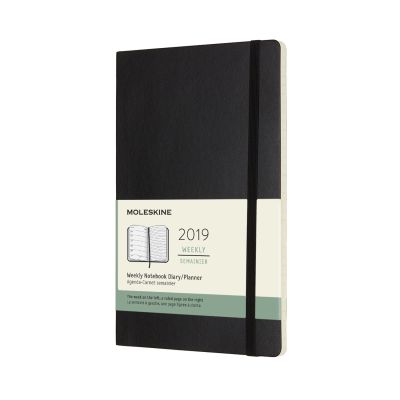 2019 Moleskine Notebook Black Large Weekly 12-month Diary Soft