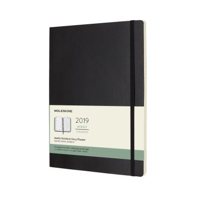 2019 Moleskine Notebook Black Extra Large Weekly 12-month Diary Soft