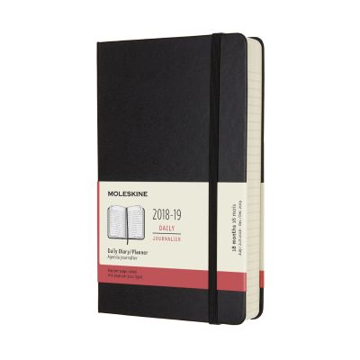 2019 Moleskine Notebook Black Large Daily 18-month Diary Hard