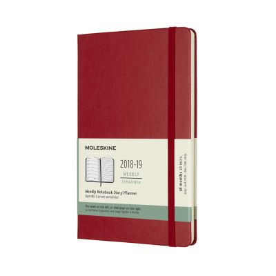 2019 Moleskine Notebook Scarlet Red Large Weekly 18-month Diary Hard