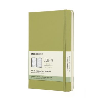2019 Moleskine Notebook Lichen Green Large Weekly 18-month Diary Hard
