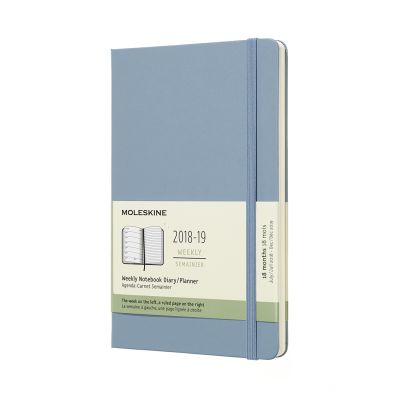 2019 Moleskine Notebook Cinder Blue Large Weekly 18-month Diary Hard