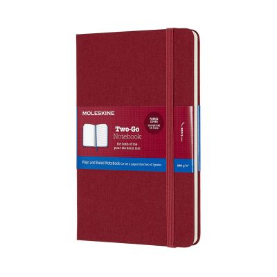 Two-Go Notebook Medium Ruled/Plain Cranberry Red