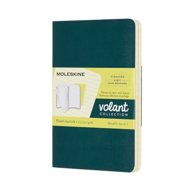 Volant Journals Pocket Ruled Pine.Green Lemon Yellow