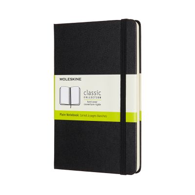 Moleskine Medium Plain Hardcover Notebook: Black