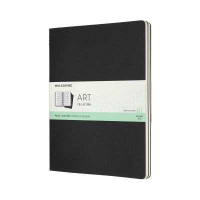 Set Of 3 Moleskine Extra Large Art Music Cahier: Black