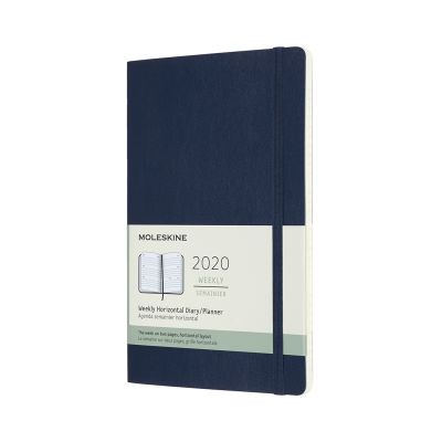 Moleskine 2020 12-Month Horizontal Large Weekly Softcover Diary: Sapphire Blue