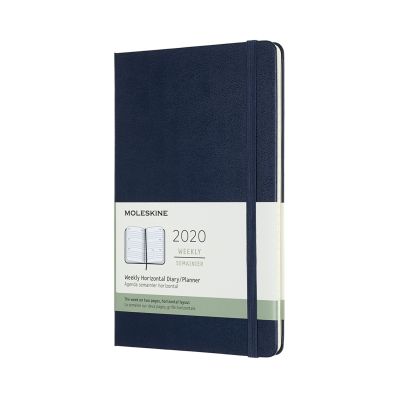Moleskine 2020 12-month Horizontal Large Weekly Hardcover Diary: Sapphire Blue