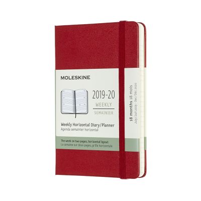 Moleskine 2020 18-month Horizontal Pocket Weekly Hardcover Diary: Scarlet Red