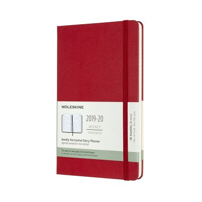 Moleskine 2020 18-month Horizontal Large Weekly Hardcover Diary: Scarlet Red