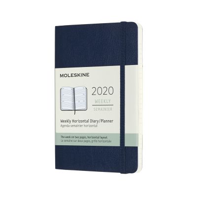 Moleskine 2020 12-Month Horizontal Pocket Weekly Softcover Diary: Sapphire Blue