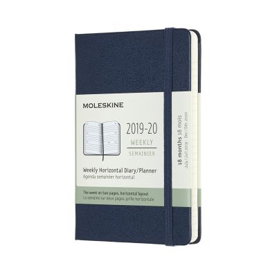 Moleskine 2020 18-month Horizontal Pocket Weekly Hardcover Diary: Sapphire Blue
