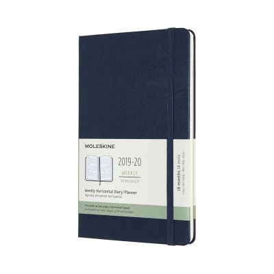 Moleskine 2020 18-month Horizontal Large Weekly Hardcover Diary: Sapphire Blue