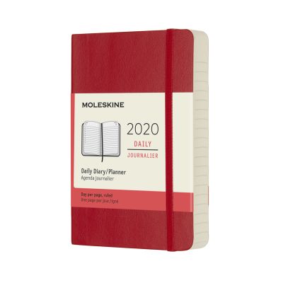 Moleskine 2020 12-month Daily Pocket Softcover Diary: Scarlet Red