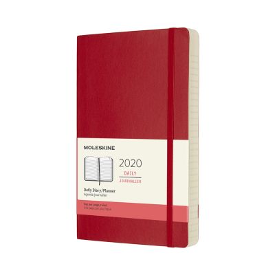 Moleskine 2020 12-month Daily Large Softcover Diary: Scarlet Red