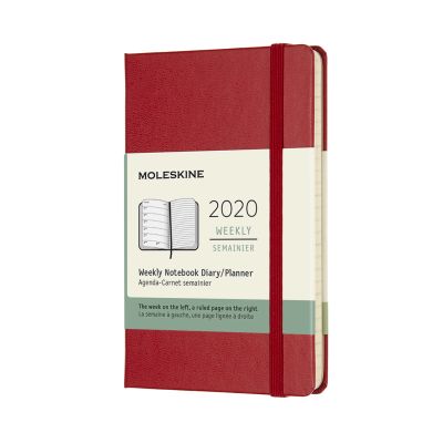 Moleskine 2020 12-Month Pocket Weekly Hardcover Diary: Scarlet Red