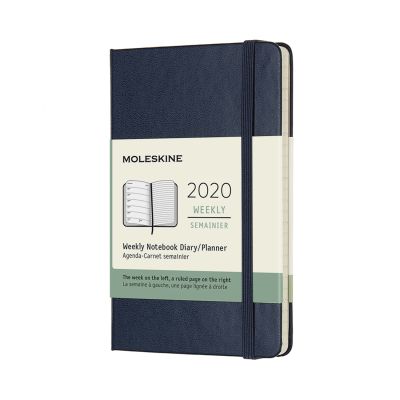 Moleskine 2020 12-month Pocket Weekly Hardcover Diary: Sapphire Blue
