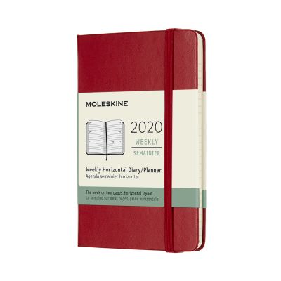 Moleskine 2020 12-month Horizontal Pocket Weekly Hardcover Diary: Scarlet Red