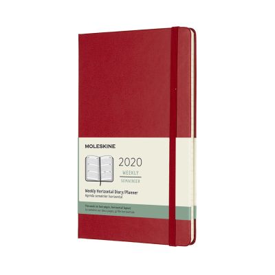 Moleskine 2020 12-month Horizontal Large Weekly Hardcover Diary: Scarlet Red