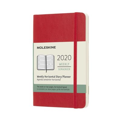 Moleskine 2020 12-month Horizontal Pocket Weekly Softcover Diary: Scarlet Red