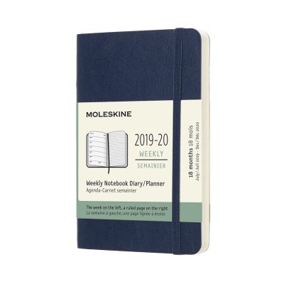 Moleskine 2020 18-month Pocket Weekly Softcover Diary: Sapphire Blue