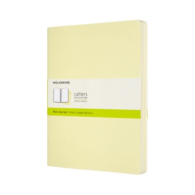 Set Of 3 Moleskine Extra Large Plain Cahier Journals: Tender Yellow