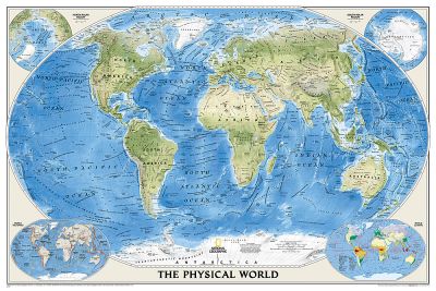 World Physical, enlarged & laminated