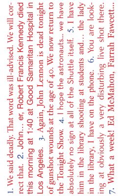 Seven American Deaths and Disasters