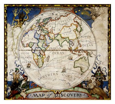 Map of Discovery, Eastern Hemisphere, tubed